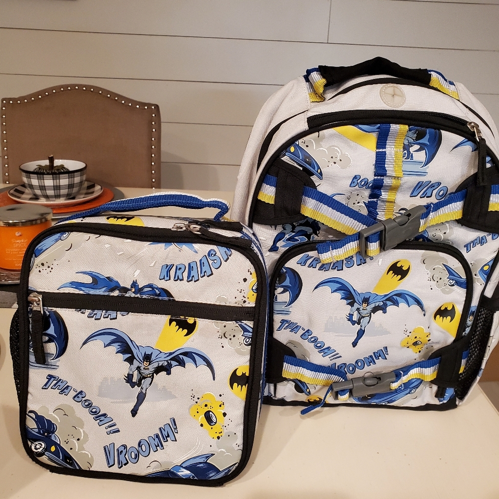 Pottery Barn kids small Batman backpack/lunchbox